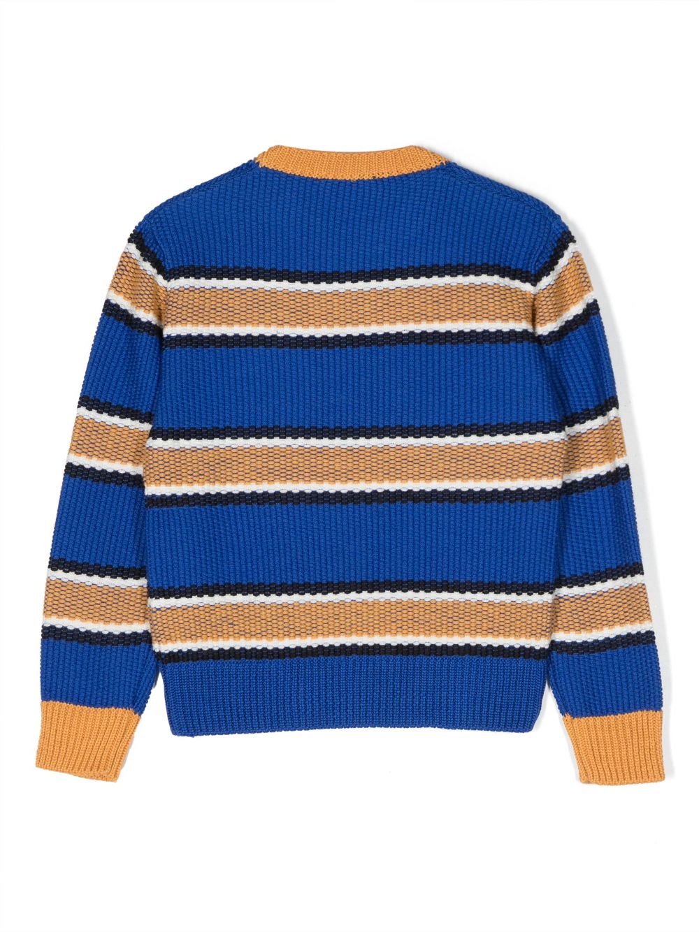 DSQUARED2 KIDS logo-print striped knitted jumper - Blue