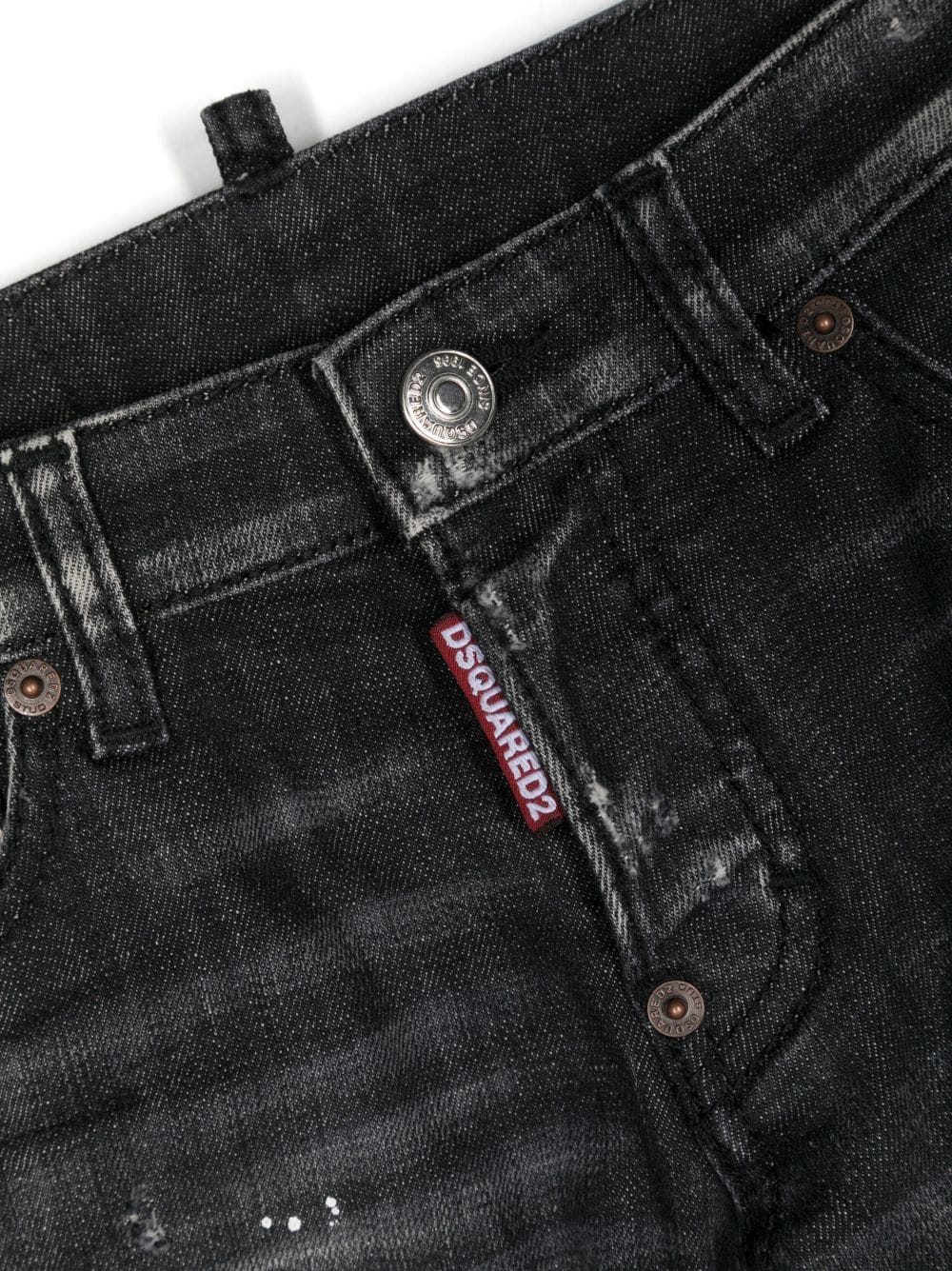 Shop Dsquared2 Ripped-detail Slim-cut Jeans In Black