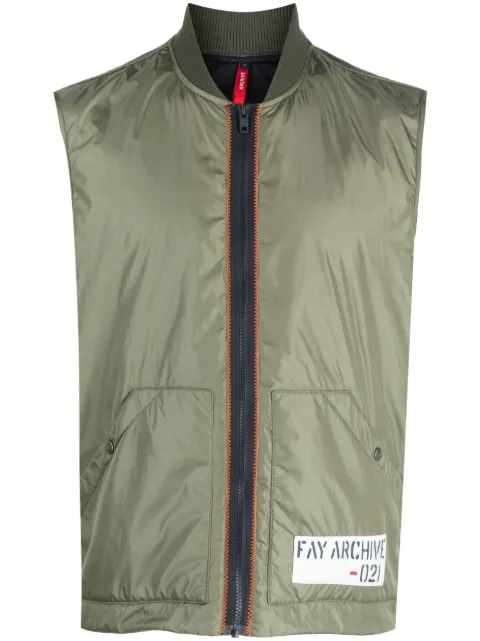 Fay logo patch contrast stitch gilet