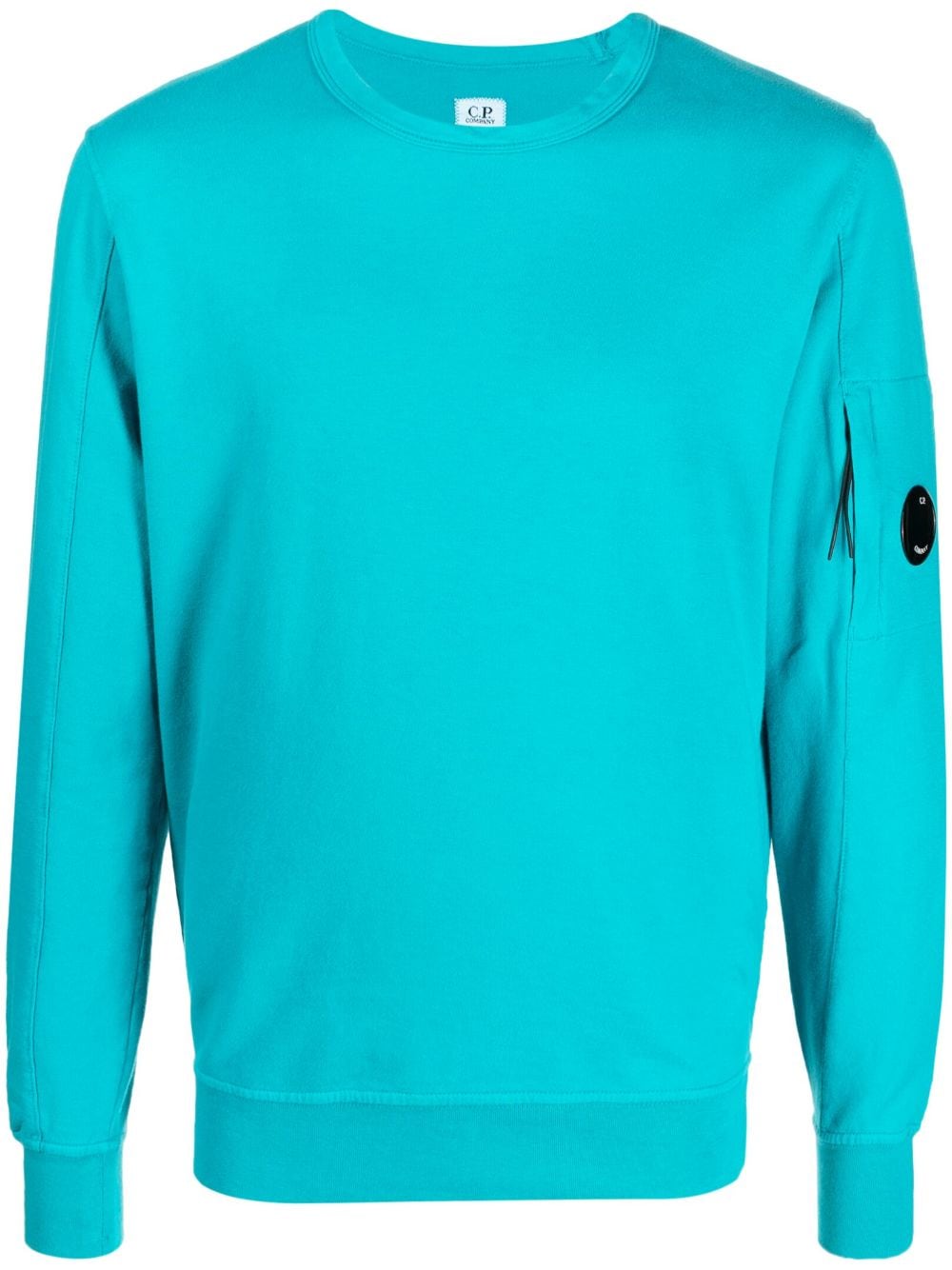 C.p. Company Lens-detail Cotton Sweatshirt In Blue