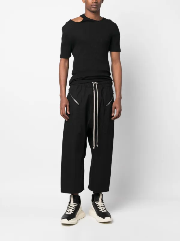 Rick Owens DRKSHDW drawstring-waistband Cropped Trousers - Farfetch