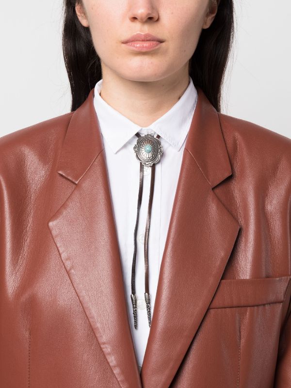 Prada logo-plaque Leather Bolo Tie - Farfetch