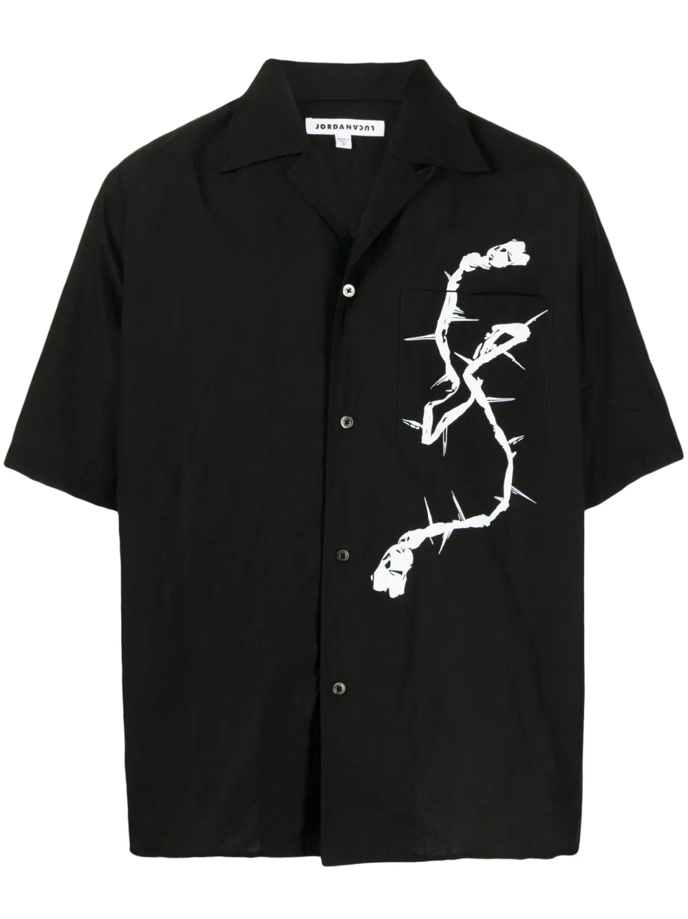 JORDANLUCA graphic-print short-sleeve tencel shirt