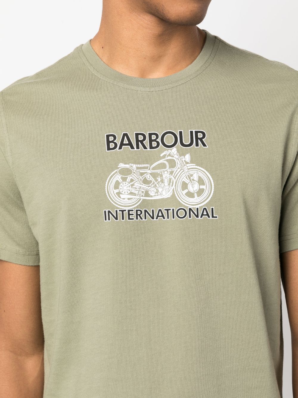 Shop Barbour International Logo-print Cotton T-shirt In Grün