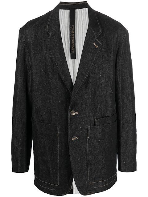 Forme D'expression patch-pockets denim blazer