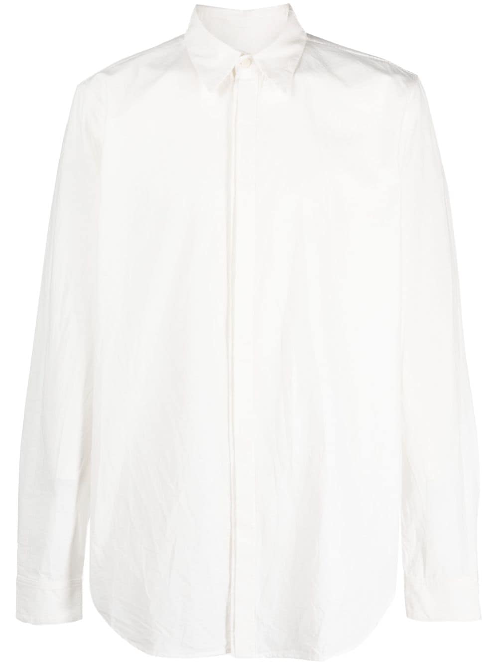 pointed-collar cotton shirt