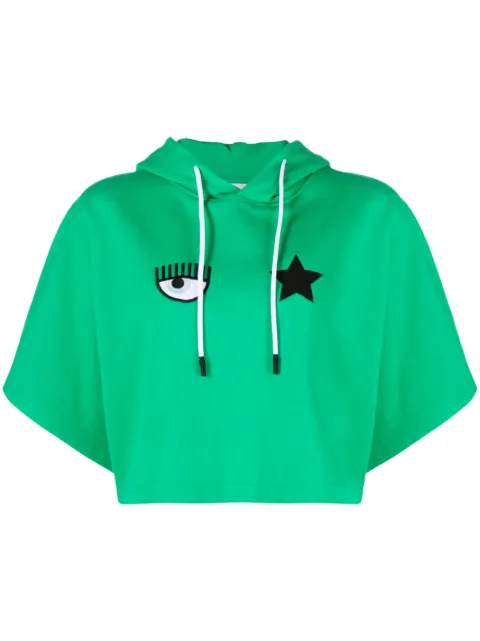 Chiara Ferragni Eye-like motif cropped hoodie 