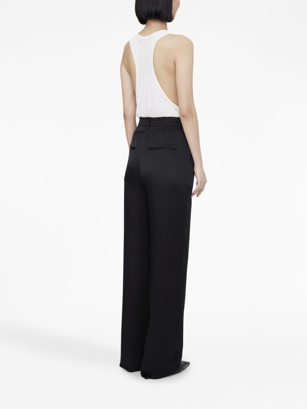 Shop Anine Bing Carrie Straight-leg Tailored Trousers In Black