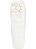 Elie Saab lace crochet midi skirt - White