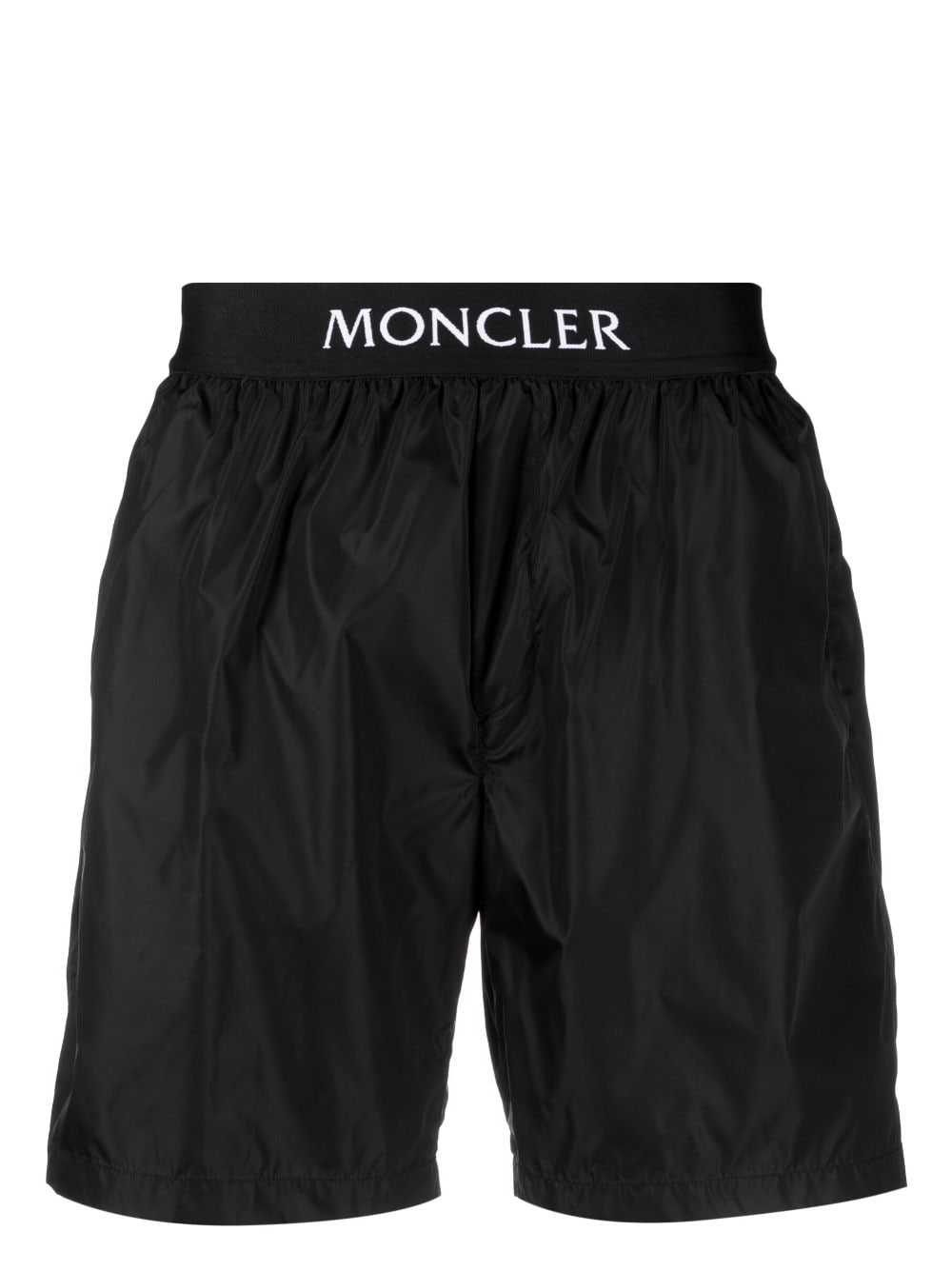 Moncler Logo-patch Swim Shorts In Black