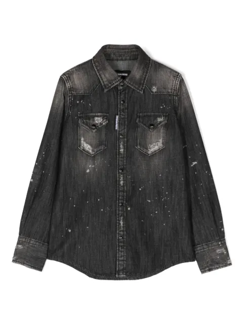 DSQUARED2 KIDS distressed-effect denim shirt