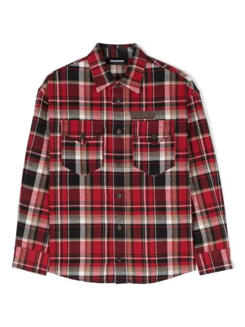 DSQUARED2 KIDS camisa con cuadros estampados
