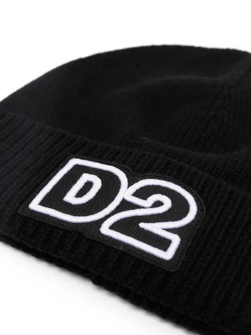 Image 2 of Dsquared2 Kids gorro tejido de canalé con parche del logo