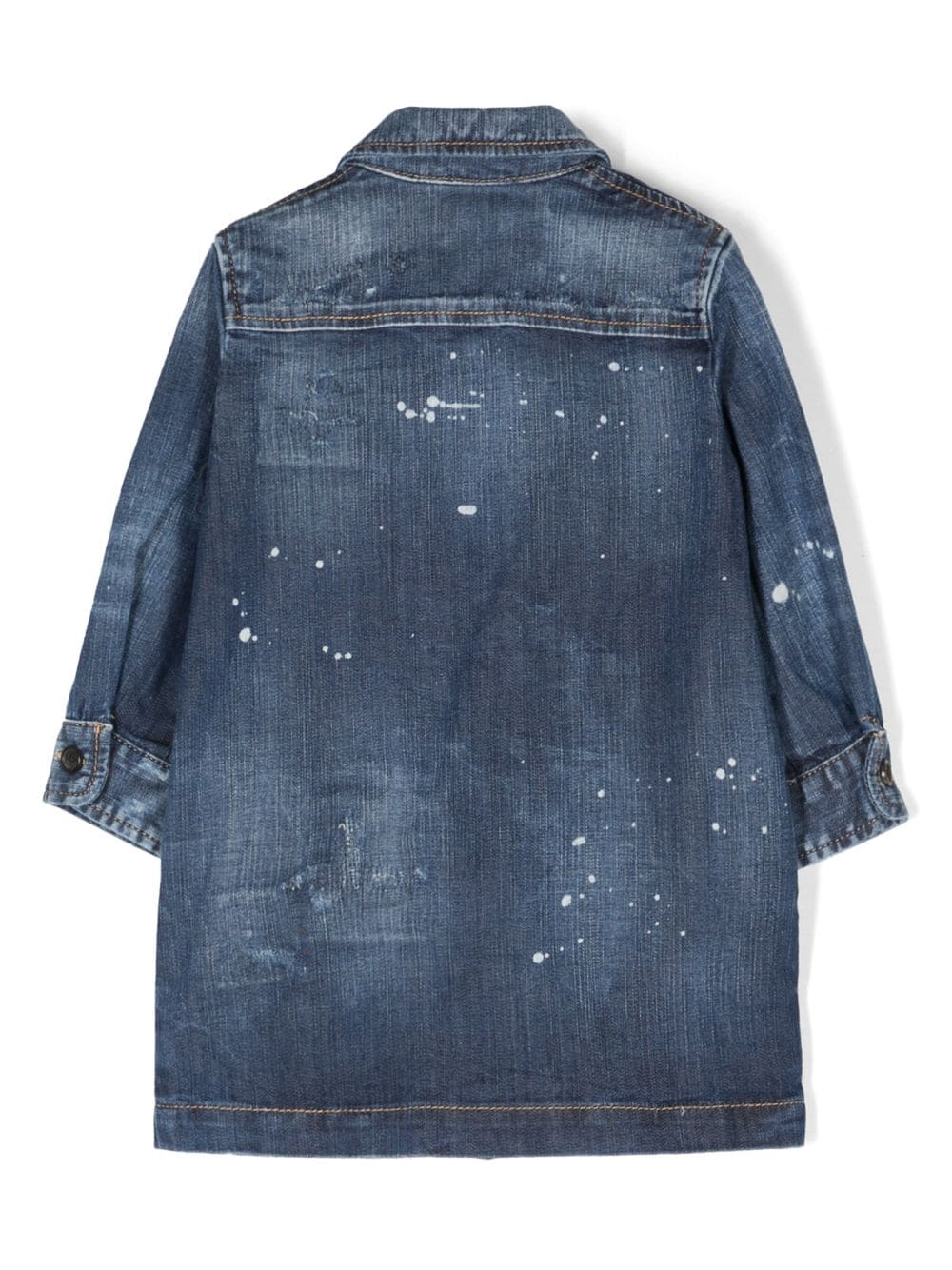 Image 2 of Dsquared2 Kids paint-splatter peplum denim dress