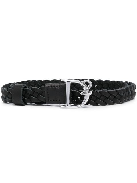 Dsquared2 Kids logo-buckle braided leather belt