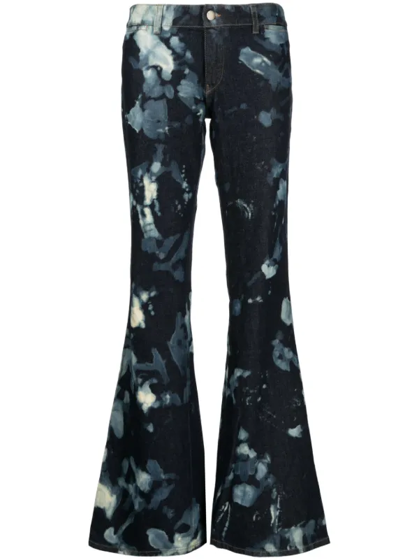 Stain Shade tie-dye Flared Trousers Blue FARFETCH PH