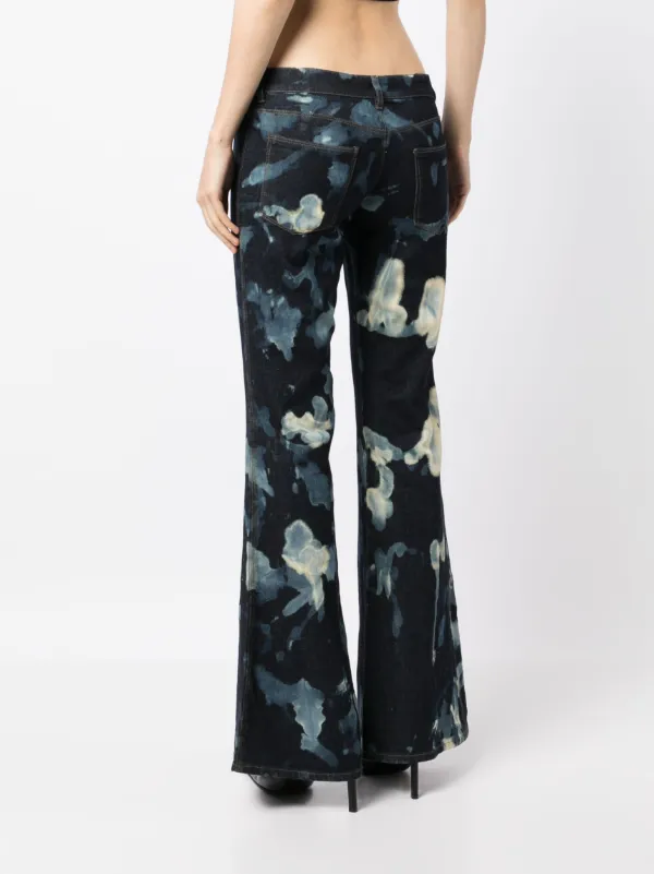 Stain Shade tie-dye Flared Trousers Blue FARFETCH LB