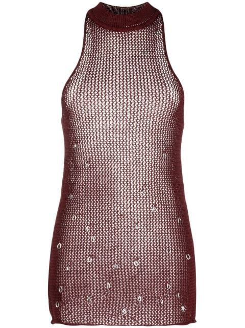 Durazzi Milano  bead-embellished knit sleeveless top