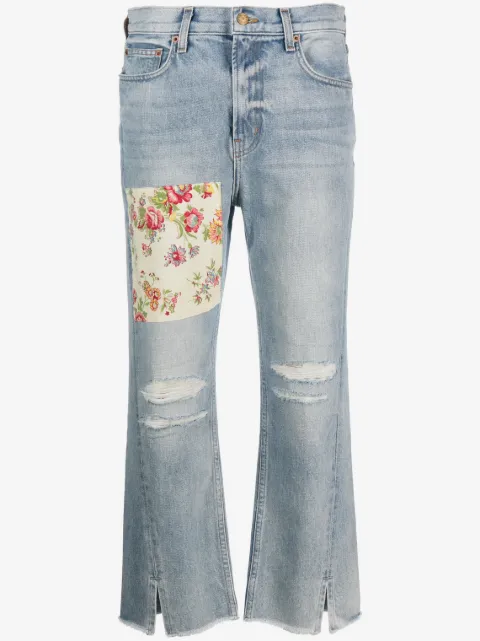 B SIDES jeans capri con efecto envejecido