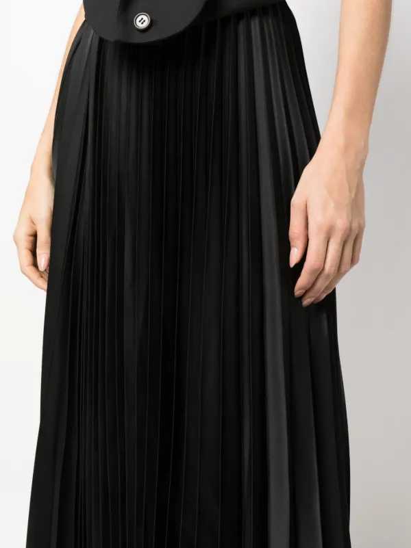 Noir Kei Ninomiya Pleated Midi Skirt - Farfetch