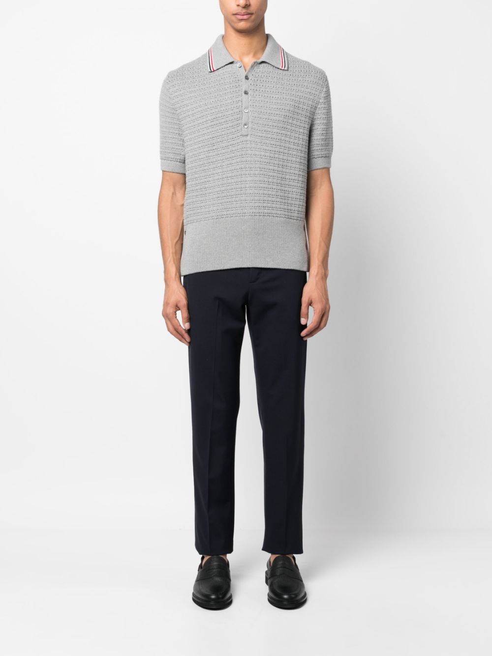 Thom Browne Gestreept poloshirt - Grijs