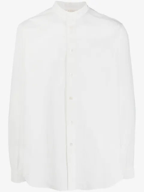 Forme D'expression band-collar cotton shirt