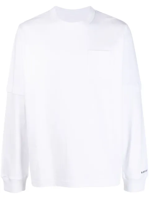 sacai suéter a capas con logo estampado
