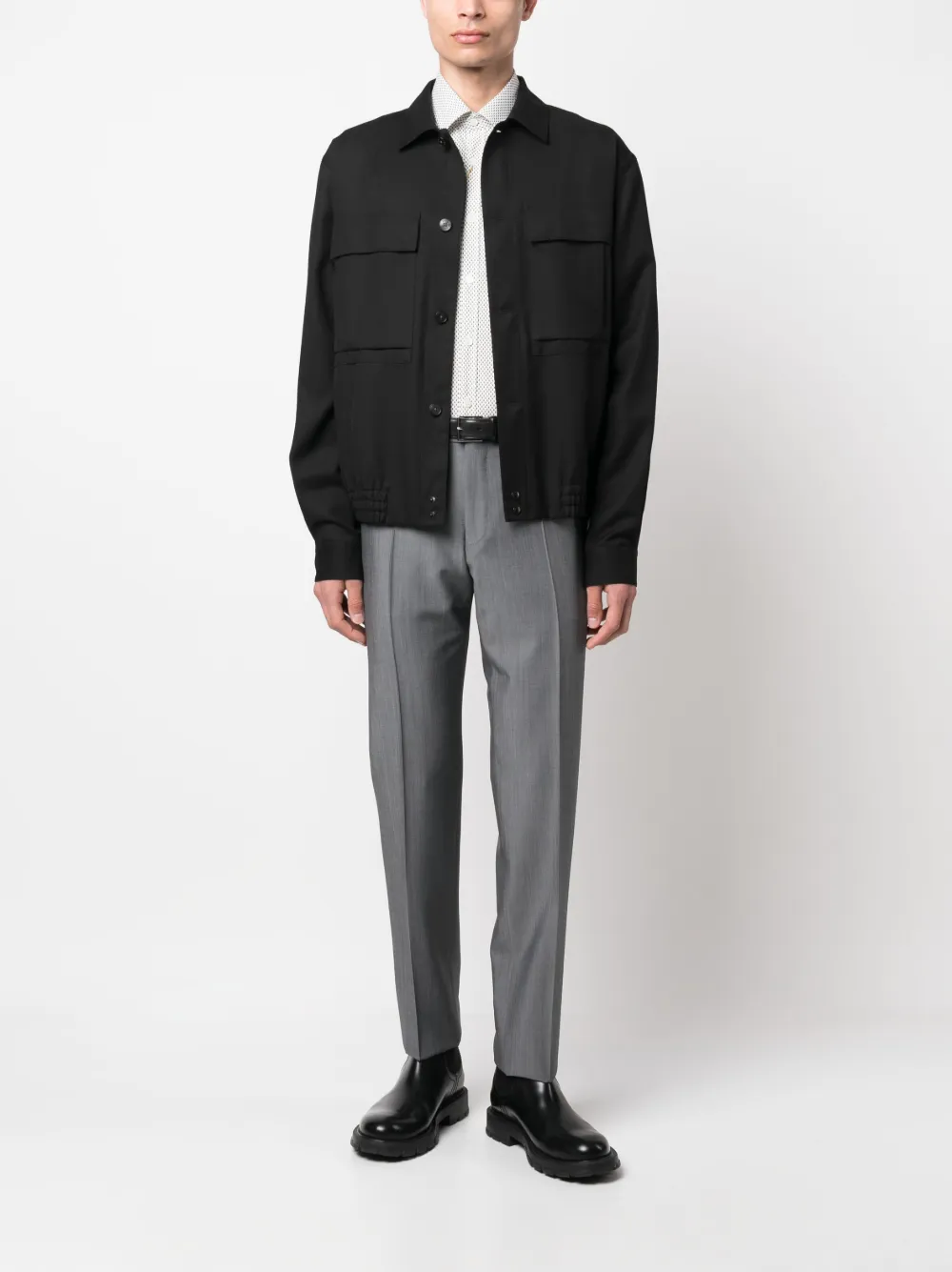 Canali straight-leg wool-mohair tailored trousers - Grijs