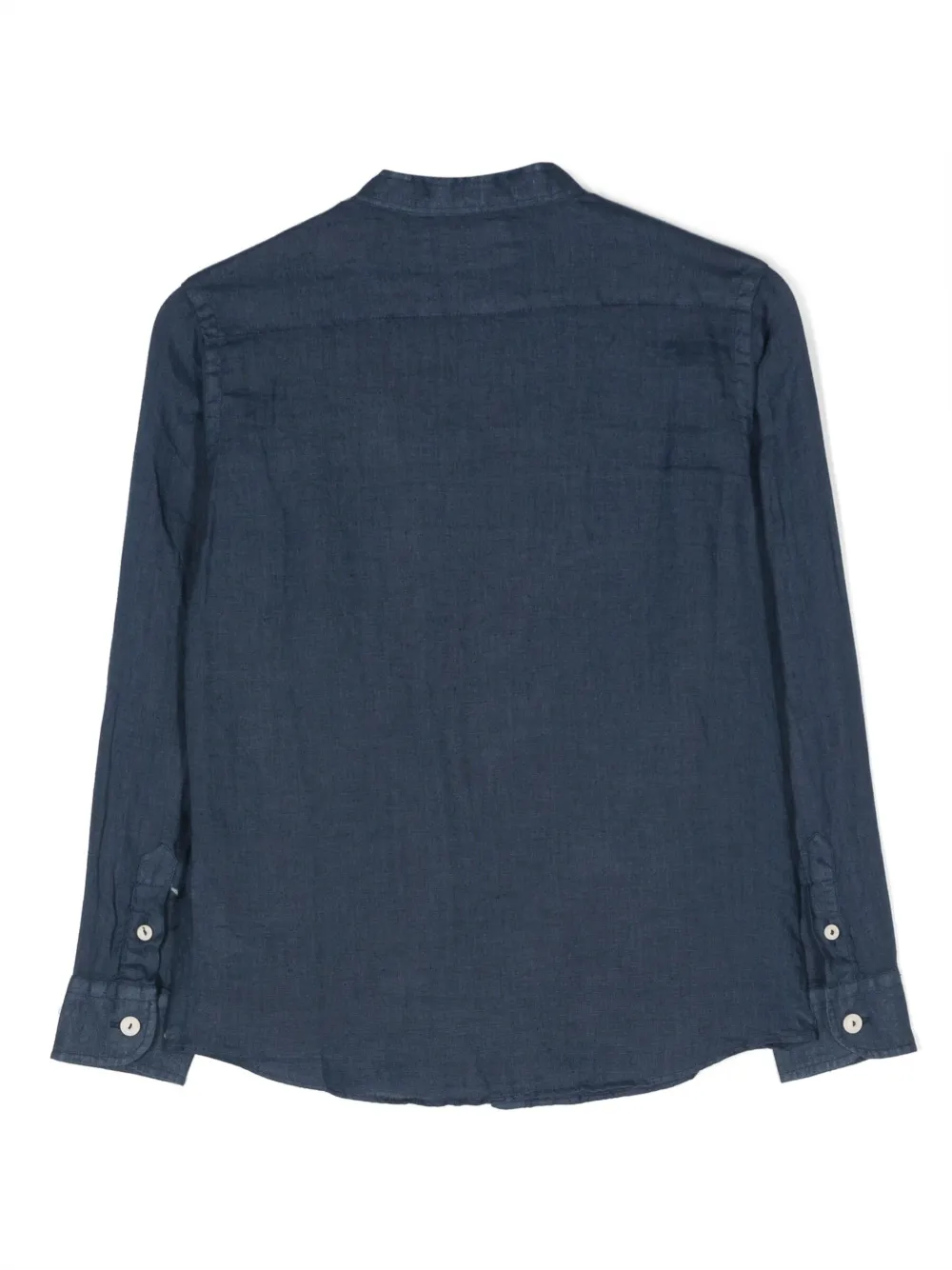 MC2 Saint Barth Kids Pati long-sleeve linen shirt - Blauw