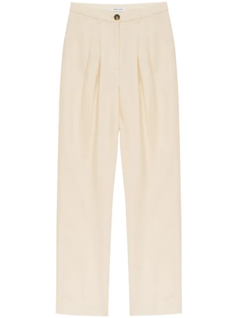 ANINE BING Jay linen straight-leg trousers