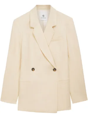 ANINE BING Kaia Blazer in Light Yellow Linen Size M