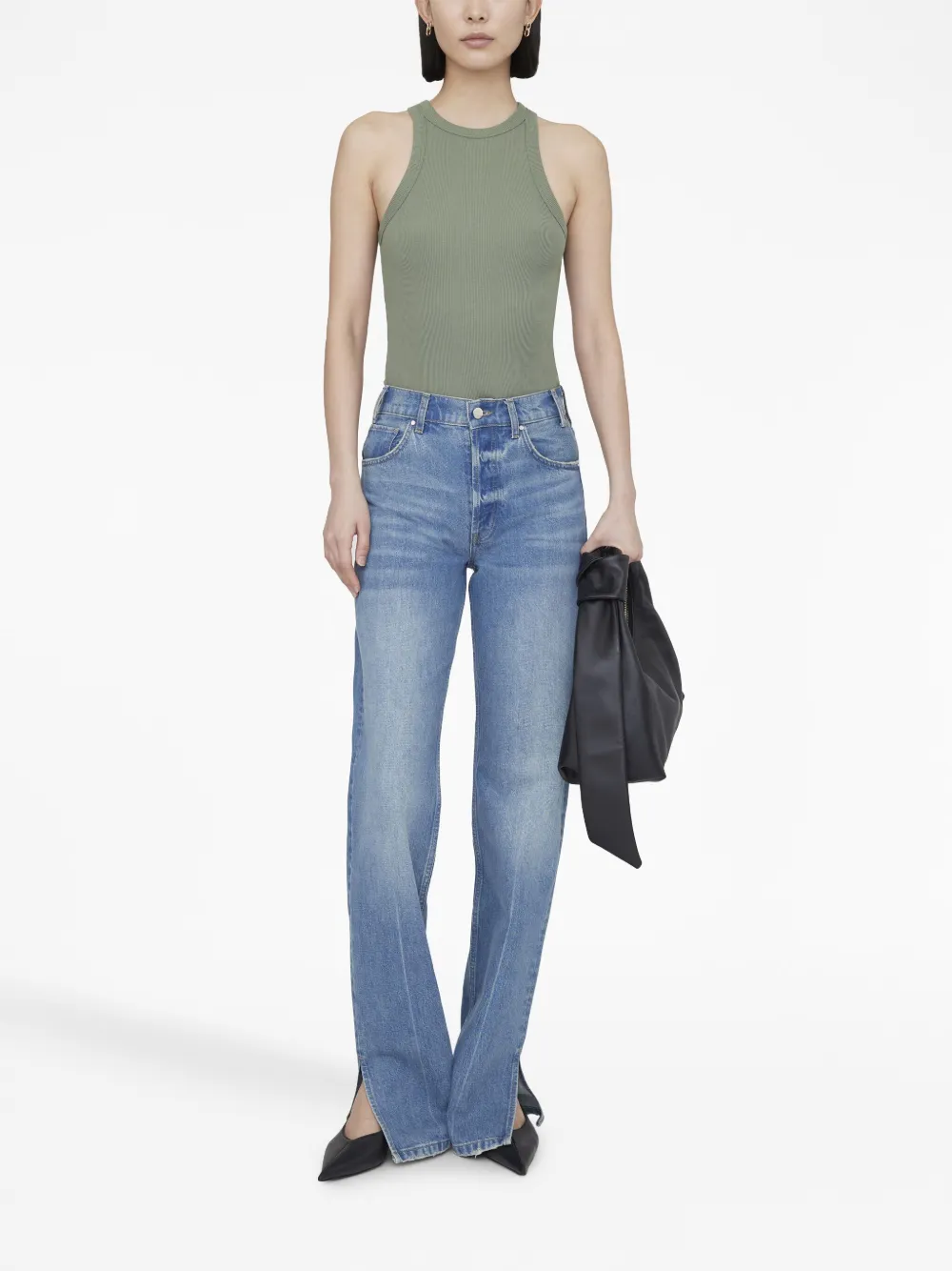 ANINE BING Geribbelde tanktop - Groen