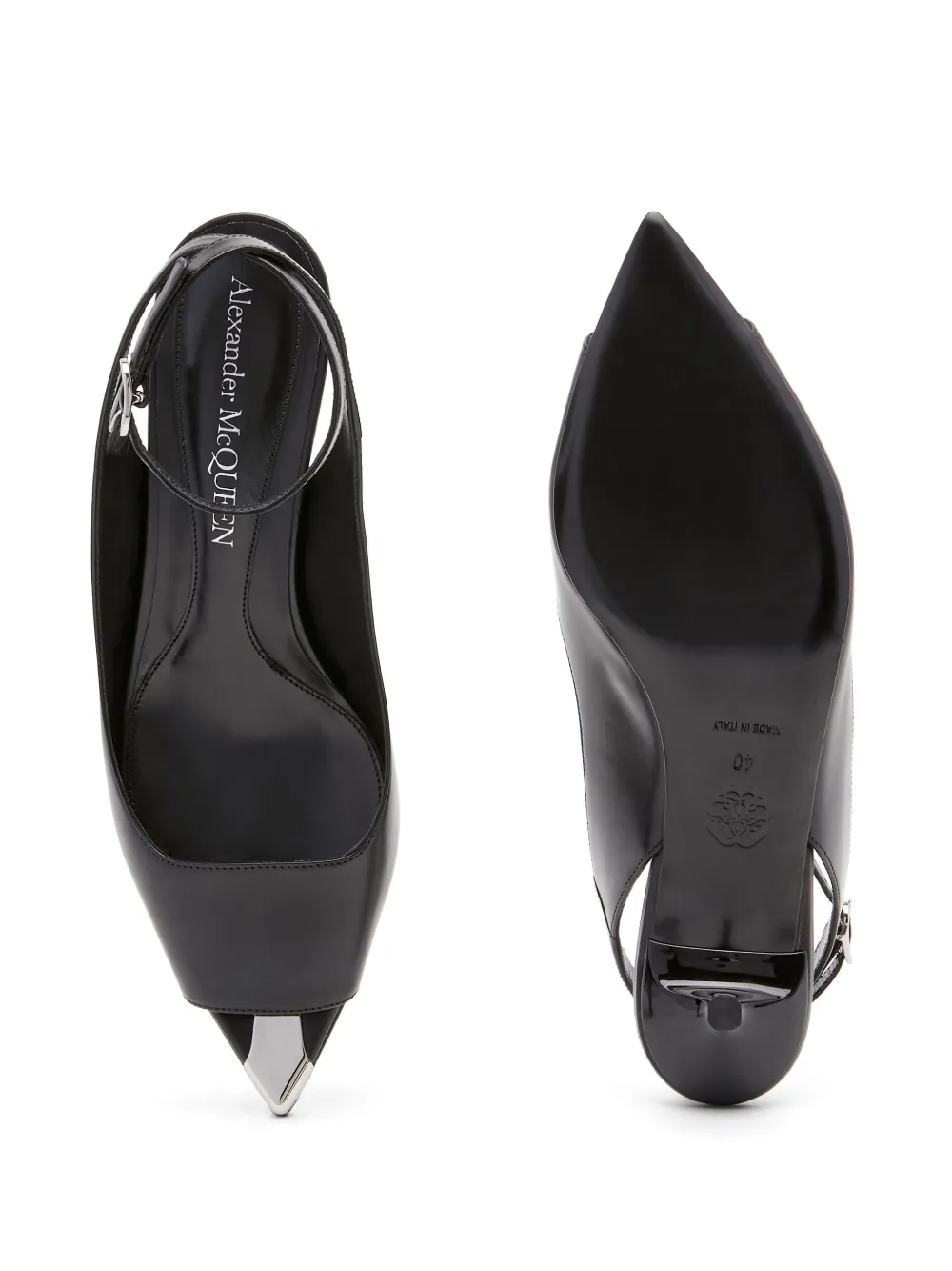 Alexander Mcqueen 40mm Punk Leather Sandals In Black
