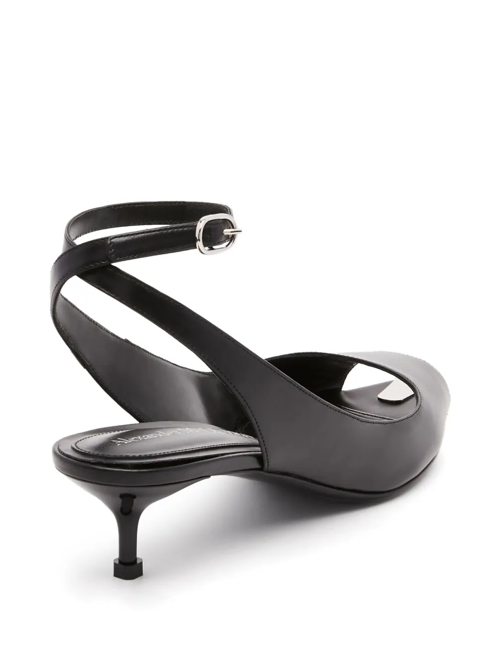 Alexander Mcqueen 40mm Punk Leather Sandals In Black