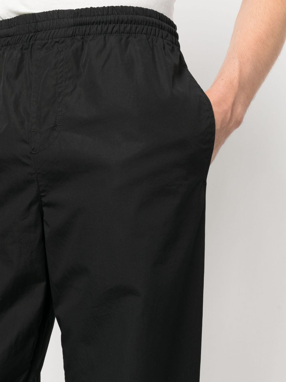 Shop Aspesi Straight-leg Cotton Trousers In Black