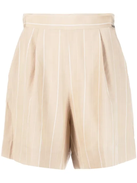 LIU JO shorts de vestir con placa del logo y motivo de rayas