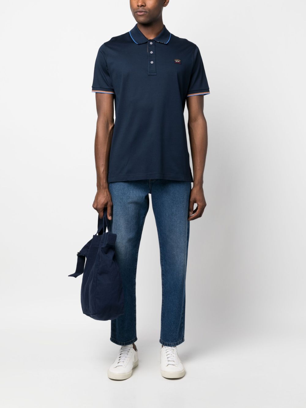 Paul & Shark Poloshirt met geborduurd logo - Blauw