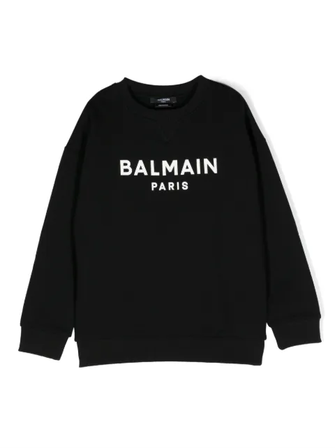 Balmain Kids logo-print cotton sweatshirt