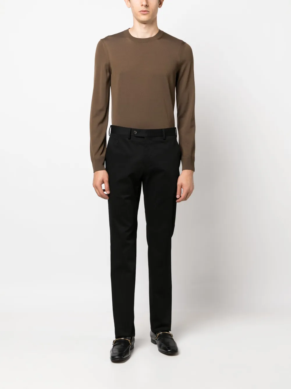 TOM FORD fine-knit crew-neck jumper - Bruin