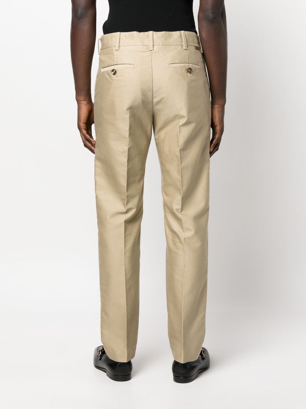 Shop Tom Ford Pressed-crease Straight-leg Tailored Trousers In Neutrals