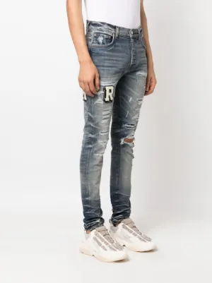 Varsity ripped skinny jeans 4
