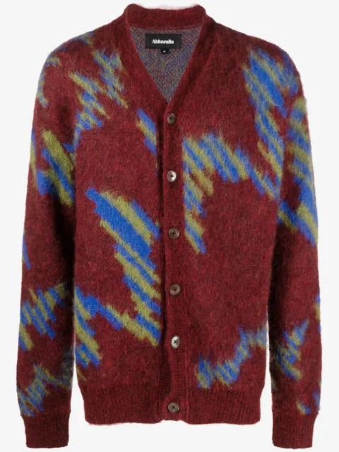 Ahluwalia Ongoye patterned intarsia-knit cardigan