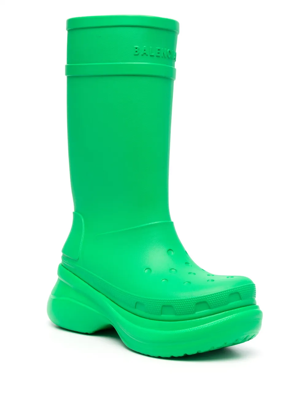 Shop Balenciaga X Crocs Chunky Rain Boots In Grün