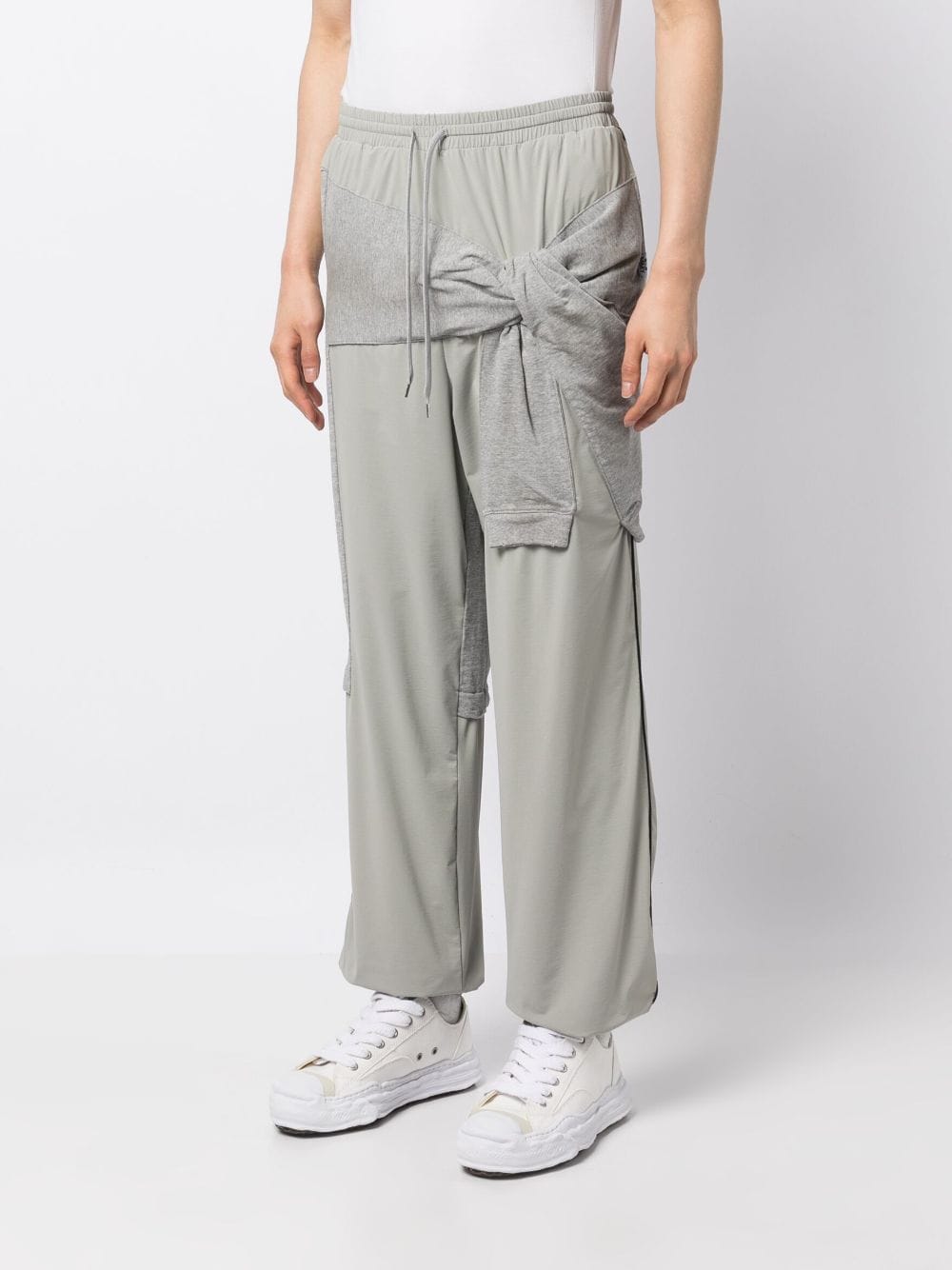 Shop Miharayasuhiro Layered-design Drawstring Track Pants In Grey