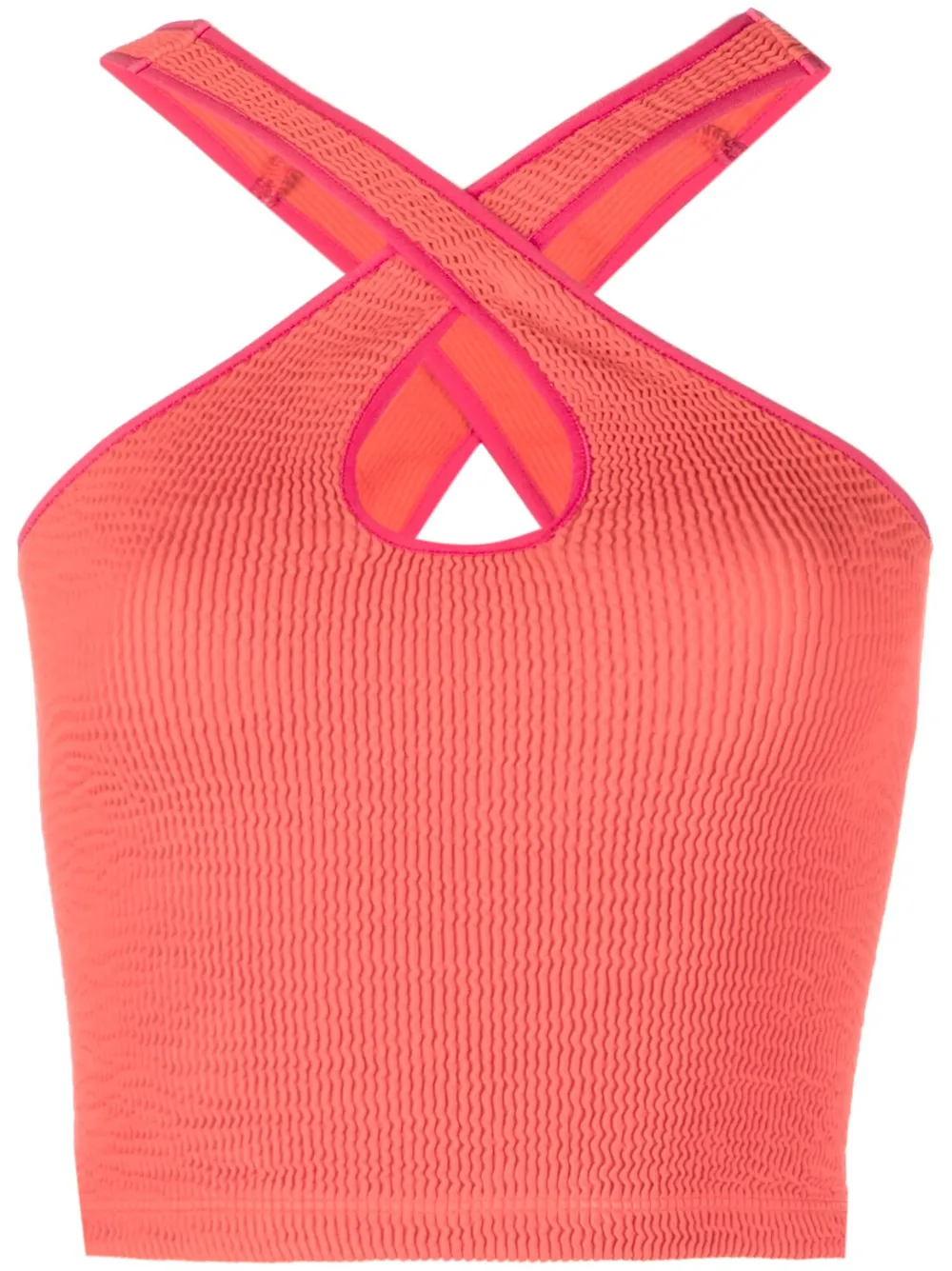Forte Forte Ribbed Cross-strap Cropped Tank Top In Red
