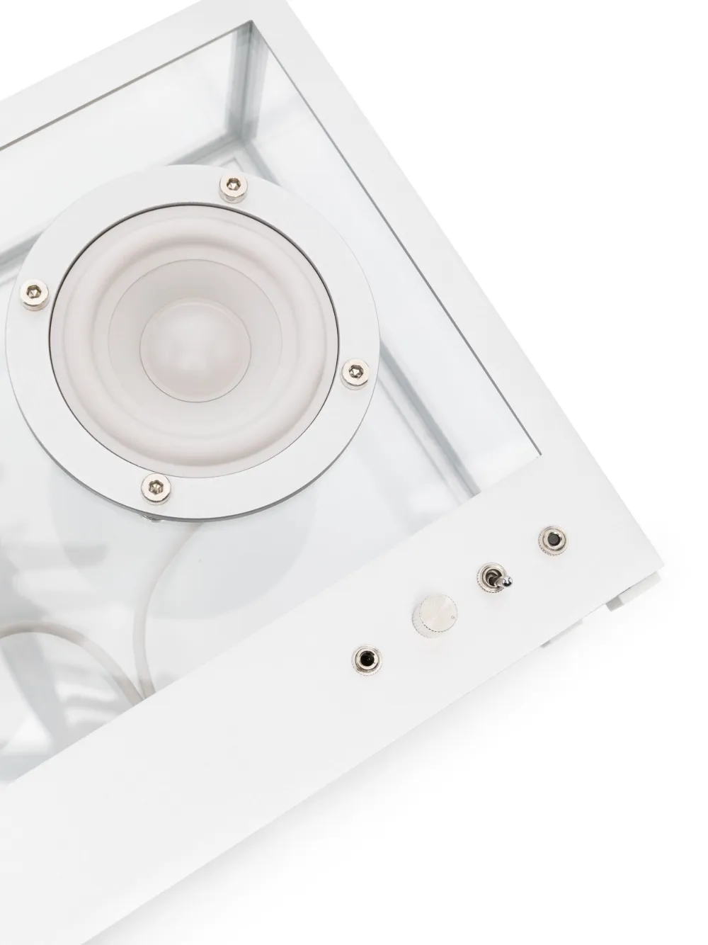 Transparent White Small  Speaker In Metal