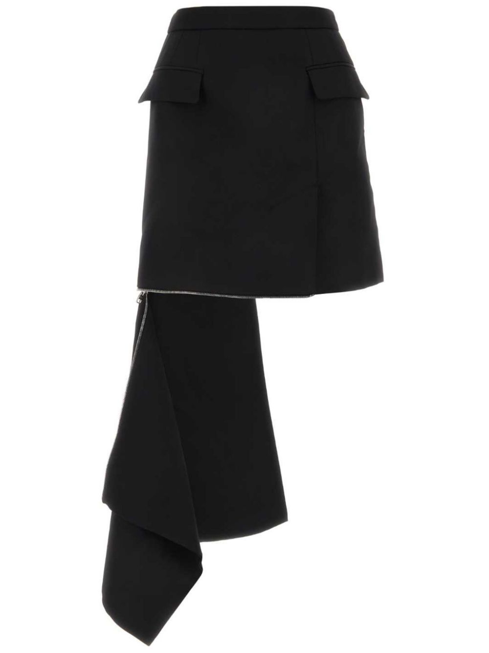 Alexander McQueen asymmetric zip-slash miniskirt - Black