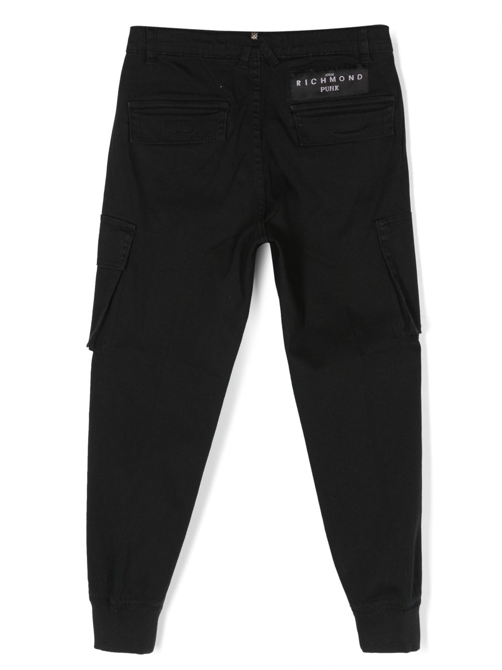 John Richmond Junior logo-patch tapered-leg trousers - Zwart