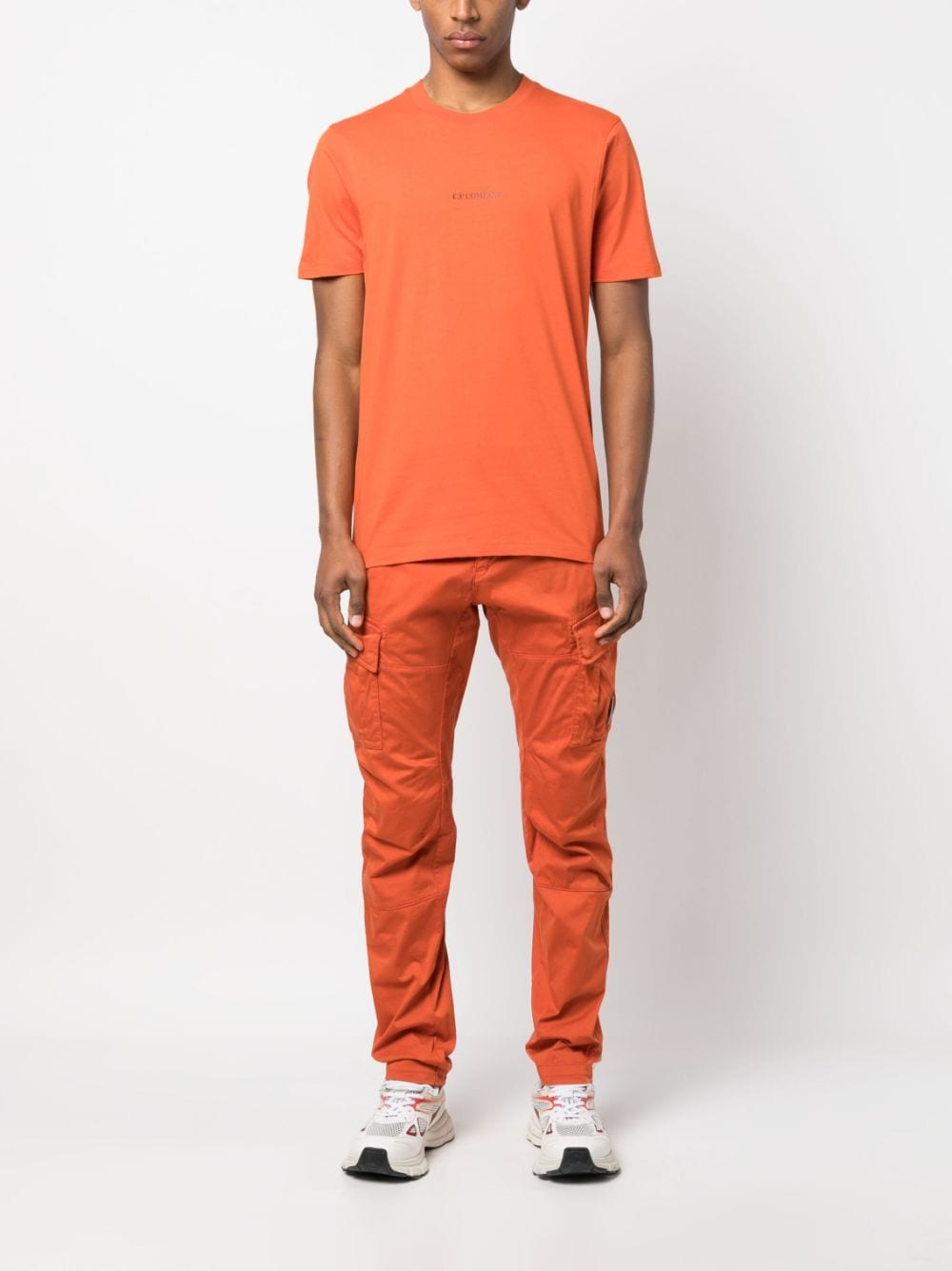 c.p. company logo-print cotton t-shirt - orange