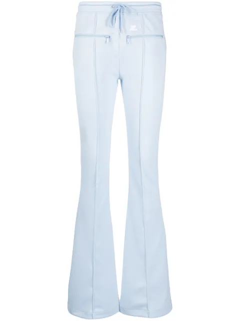 Courrèges seam-detailing flared track pants